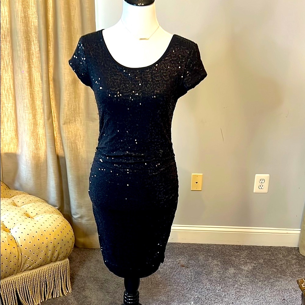 Elegant Black Sequin Dress